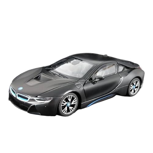SYYANFEI Casting Car Modell 1:24 Für BMW I8 Weiß Schwarz Rot Blau Deluxe Edition Hobby Spiel Legierung Modell Auto Desktop Ornamente Spielzeugauto(Schwarz) von SYYANFEI
