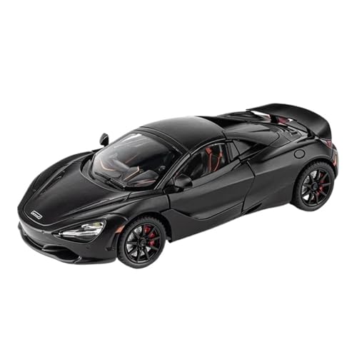SYYANFEI Casting Car Modell 1:24 Für McLaren 720S Rennwagen-Spielzeugmodell-Replik Mit Sound- Und Licht-Rückziehfahrzeugen Souvenirgeschenke Erwachsene Jungen Spielzeugauto(Black 2) von SYYANFEI