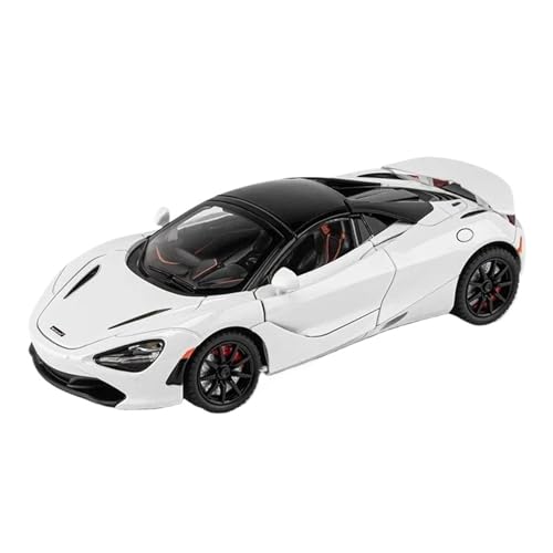 SYYANFEI Casting Car Modell 1:24 Für McLaren 720S Rennwagen-Spielzeugmodell-Replik Mit Sound- Und Licht-Rückziehfahrzeugen Souvenirgeschenke Erwachsene Jungen Spielzeugauto(White 1) von SYYANFEI