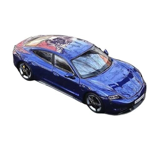 SYYANFEI Casting Car Modell 1:24 Für Porsche Taycan Turbo S Rennwagen Spielzeug Sammlung Erwachsene Jungen Memorial Geschenke Spielzeugauto(Blau) von SYYANFEI