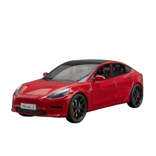 SYYANFEI Casting Car Modell 1:24 Für Roadster Modell 3 Legierung Druckguss Metall Spielzeug Fahrzeuge Modell Sound Und Licht Sammlerstücke Urlaub Geschenke Spielzeugauto(Rot) von SYYANFEI