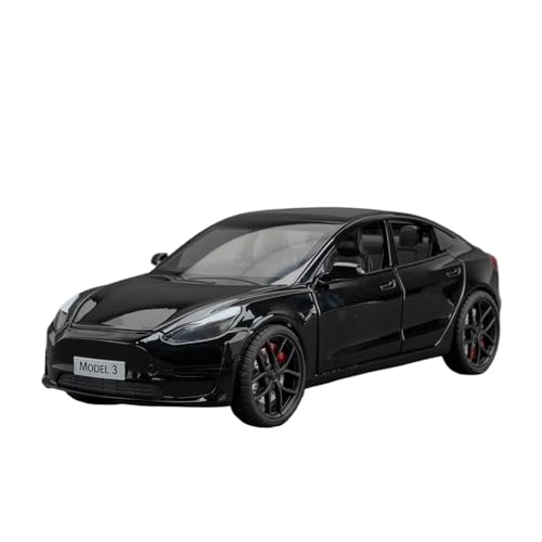 SYYANFEI Casting Car Modell 1:24 Für Roadster Modell 3 Legierung Druckguss Metall Spielzeug Fahrzeuge Modell Sound Und Licht Sammlerstücke Urlaub Geschenke Spielzeugauto(Schwarz) von SYYANFEI