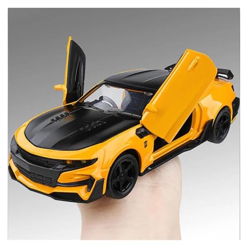 SYYANFEI Casting Car Modell 1:24 Für Track Gelb Blitz Cool Bumblebee Sport Diecast Spielzeugauto Simulierten Ton Und Licht Spielzeugauto von SYYANFEI