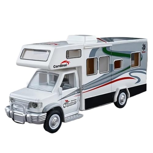 SYYANFEI Casting Car Modell 1:28 Für Luxus RV Freizeitfahrzeug Maßstab Druckguss Metall Modellauto Sound Und Licht Spielzeug Geschenk Spielzeugauto(White) von SYYANFEI