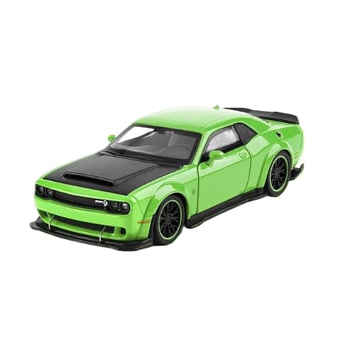 SYYANFEI Casting Car Modell 1:32 Für Dodge Challenger Hellcat SRT Metall Miniatur Auto Modell Sound Licht Pull Back Metall Junge Geschenk Sammlung Spielzeugauto(Grün) von SYYANFEI