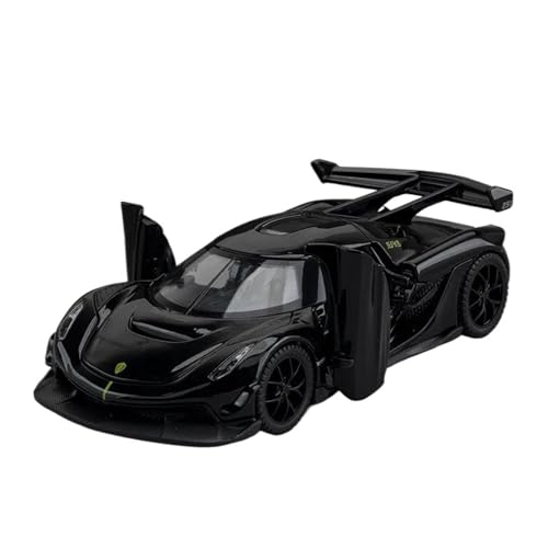 SYYANFEI Casting Car Modell 1:32 Für Jesko Supercar Mit Licht Und Sound Pull Back Collection Erwachsene Jungen Memorial Geschenke Spielzeugauto(Black 1) von SYYANFEI