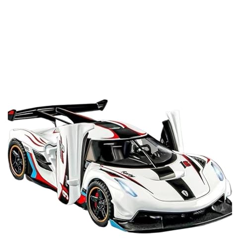 SYYANFEI Casting Car Modell 1:32 Für Jesko Supercar Mit Licht Und Sound Pull Back Collection Erwachsene Jungen Memorial Geschenke Spielzeugauto(White) von SYYANFEI