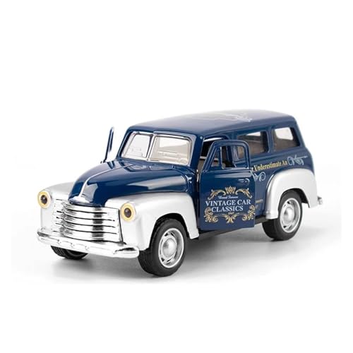 SYYANFEI Modellauto 1:32 Für Legierung Chevrolet Schulbus Klassisches Oldtimermodell Kinderspielzeug Enthusiasten Spielzeugauto(Blau) von SYYANFEI