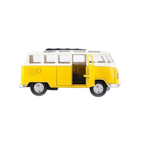 SYYANFEI Casting Car Modell 1:32 Für Legierung Diecast Vintage Bus Van Auto Modell Klassische Pull Back Für Auto Junge Erwachsene Desktop Display Spielzeugauto(Yellow) von SYYANFEI