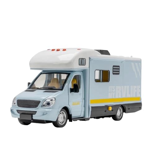 SYYANFEI Casting Car Modell 1:32 Für Luxus-RV Freizeit Modell Auto Spielzeug Wohnmobil Camper Van Touring Sammlung Display Junge Geschenk Spielzeugauto(Blau) von SYYANFEI
