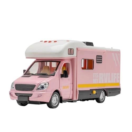 SYYANFEI Casting Car Modell 1:32 Für Luxus-RV Freizeit Modell Auto Spielzeug Wohnmobil Camper Van Touring Sammlung Display Junge Geschenk Spielzeugauto(Rosa) von SYYANFEI