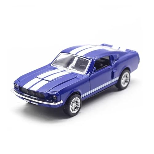 SYYANFEI Modellauto 1:32 Für Mustang GT Legierung Klassisches Vintage Automodell Zurückziehen Miniatur Replik Für Sammlung Jungen Spielzeug Geschenk Enthusiasten Spielzeugauto(Blau) von SYYANFEI