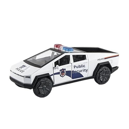 SYYANFEI Modellauto 1:32 Für Pickup Polizei Legierung Miniatur Modell Auto Simulation Licht Pull Back Spielzeug Geschenke Enthusiasten Spielzeugauto(White) von SYYANFEI