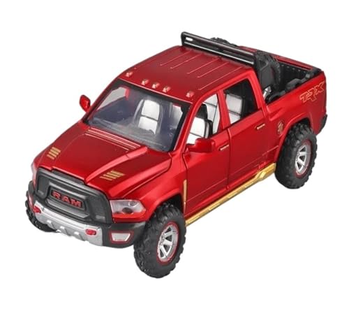 SYYANFEI Casting Car Modell 1:32 Für RAM Pickup Truck Legierung Mit Licht Und Sound Pull Back Auto Spielzeug Spielzeugauto(Rot) von SYYANFEI