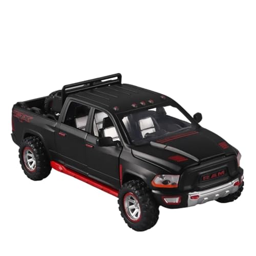 SYYANFEI Casting Car Modell 1:32 Für RAM Pickup Truck Legierung Mit Licht Und Sound Pull Back Auto Spielzeug Spielzeugauto(Schwarz) von SYYANFEI