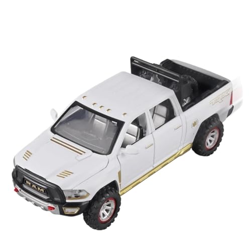SYYANFEI Casting Car Modell 1:32 Für RAM Pickup Truck Legierung Mit Licht Und Sound Pull Back Auto Spielzeug Spielzeugauto(White) von SYYANFEI