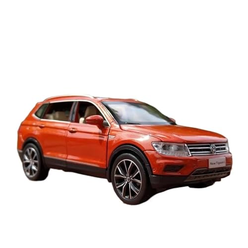 SYYANFEI Casting Car Modell 1:32 Für VW TIGUAN SUV Off-Road Mit Licht Und Sound Pull BackVehicle Legierung Sammlung Erwachsene Jungen Memorial Geschenke Spielzeugauto(Orange) von SYYANFEI
