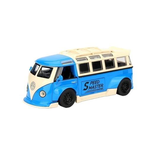 SYYANFEI Casting Car Modell 1:32 Für Volkswagen Bus T1 Modifiziertes VW-Legierungsautomodell Aus Metall Spielzeug Jungen Teenager Und Erwachsene Enthusiasten Spielzeugauto(Blau) von SYYANFEI