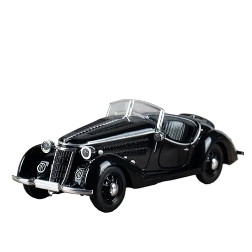 SYYANFEI Casting Car Modell 1:32 Für Wanderer W25 KROADSTER Legierung Antike Klassische Diecast Fahrzeug Mit Sound Und Licht Pull Back Fahrzeuge Spielzeugauto(Schwarz) von SYYANFEI