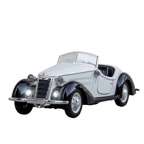 SYYANFEI Casting Car Modell 1:32 Für Wanderer W25 KROADSTER Legierung Antike Klassische Diecast Fahrzeug Mit Sound Und Licht Pull Back Fahrzeuge Spielzeugauto(White) von SYYANFEI