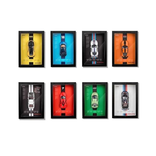 SYYANFEI Casting Car Modell 1:32 für 911 LP780-4 Veyron Camaro AE86 Lykan Foto Rahmen Hängen Malerei Legierung Auto Modell 3D Stereoskopischen Spielzeugauto(Rot) von SYYANFEI