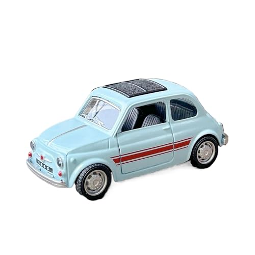 SYYANFEI Casting Car Modell 1:36 Für FIAT MINI Legierung Vintage Druckguss Auto Klassische Pull Back Auto Modell Jungen Erwachsene Sammlung Statische Display Spielzeugauto(Blau) von SYYANFEI