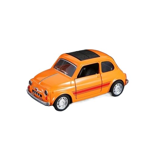 SYYANFEI Casting Car Modell 1:36 Für FIAT MINI Legierung Vintage Druckguss Auto Klassische Pull Back Auto Modell Jungen Erwachsene Sammlung Statische Display Spielzeugauto(Orange) von SYYANFEI