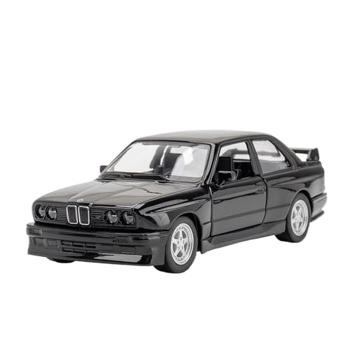 SYYANFEI Casting Car Modell 1:36 Für M3 1987 Druckguss-Legierung Automodell Metall Pull Back Mini Supercar Spielzeug Mit Für Öffnen Der Tür Spielzeugauto(Schwarz) von SYYANFEI
