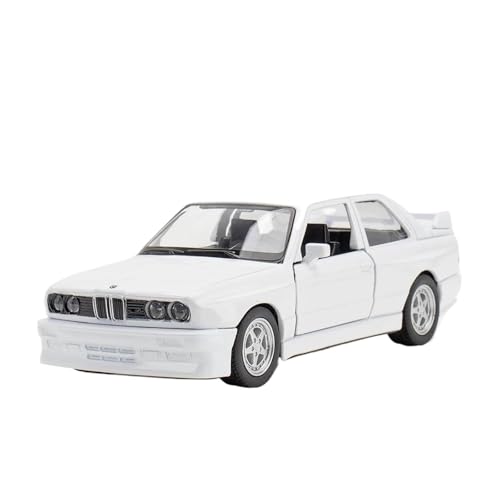 SYYANFEI Casting Car Modell 1:36 Für M3 1987 Druckguss-Legierung Automodell Metall Pull Back Mini Supercar Spielzeug Mit Für Öffnen Der Tür Spielzeugauto(White) von SYYANFEI
