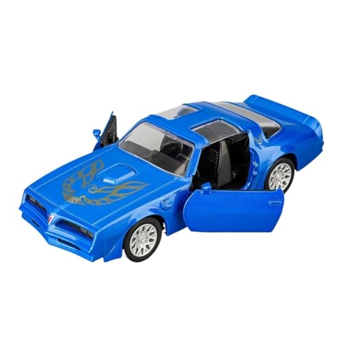 SYYANFEI Casting Car Modell 1:36 Für RMZCITY Pontiac Firebird Legierung Pull Back Modell Auto Sammlung Spielzeug Geschenk Spielzeugauto(Blau) von SYYANFEI