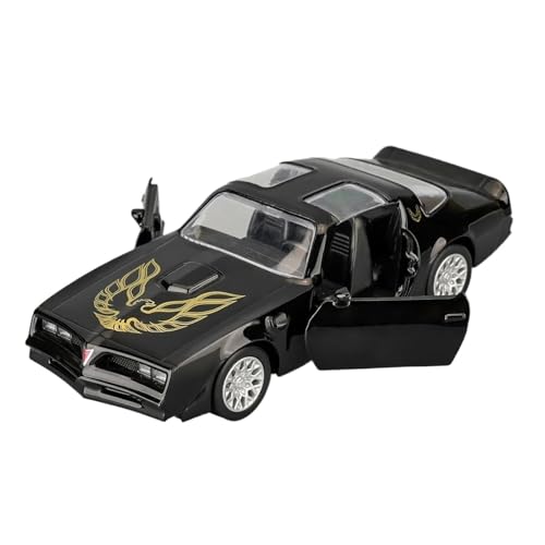 SYYANFEI Casting Car Modell 1:36 Für RMZCITY Pontiac Firebird Legierung Pull Back Modell Auto Sammlung Spielzeug Geschenk Spielzeugauto(Schwarz) von SYYANFEI