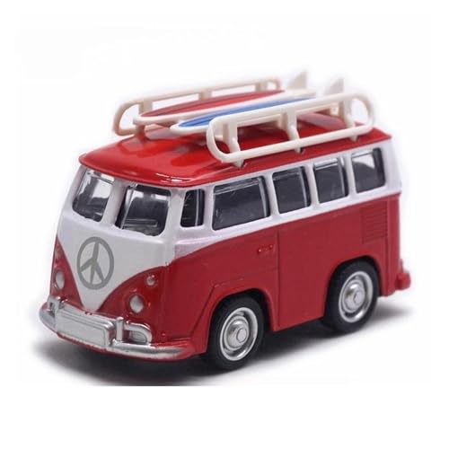 SYYANFEI Casting Car Modell 1:43 Für Legierung Cartoon Reisebus Simulation Metall Automodell Druckguss Fahrzeuge Hobby Sammler Junge Geschenk Spielzeugauto(Rot) von SYYANFEI