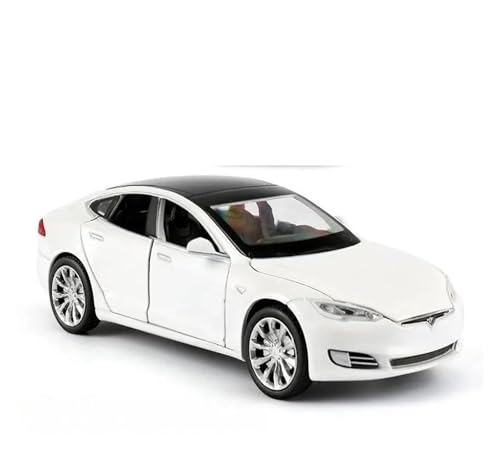 SYYANFEI Casting Car Modell Diecast Im Maßstab 1:32 Für Tesla Model S 100D SUV Spielzeugauto Modell Legierung Metall Miniatur Sound Licht Pull BackCollection Geschenk Spielzeugauto(White) von SYYANFEI