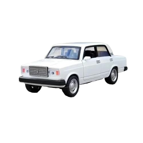 SYYANFEI Casting Car Modell Druckguss 1/32 Für Lada NIVA Oldtimer-Legierung Automodell Druckguss Metall Spielzeugauto Fahrzeuge Modell Simulation Sound Light Collection Geschenk Spielzeugauto(White) von SYYANFEI