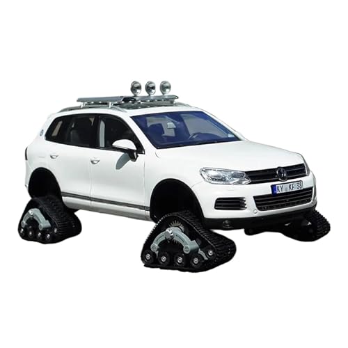 SYYANFEI Casting Car Modell Druckguss 1:18 Für Maßstab Volkswagen Touareg Modifiziertes Offroad-Schneemobil Simulation Legierung Automodell HomeforDecoration Metallornamente Spielzeugauto(White) von SYYANFEI