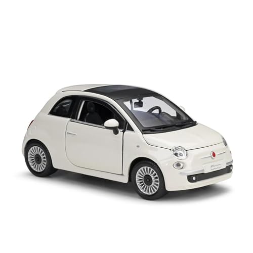 SYYANFEI Casting Car Modell Druckguss 1:24 Für FroScale FIAT 500c Cabriolet Simulation Mini Legierung Auto Modell Fan Sammlung Display Home Oder Dekoration Metall Ornamente Spielzeugauto(White) von SYYANFEI