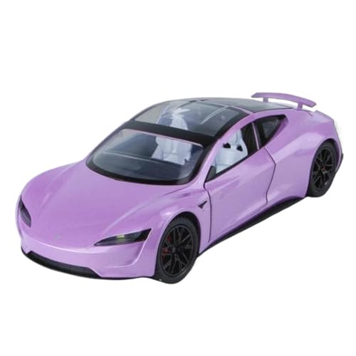 SYYANFEI Casting Car Modell Druckguss 1:24 Für Maßstab Tesla Roadster Legierung Sport Auto Metall Spielzeug Konzept Rennwagen Modell Simulation Sound Und Spielzeugauto(Purple) von SYYANFEI