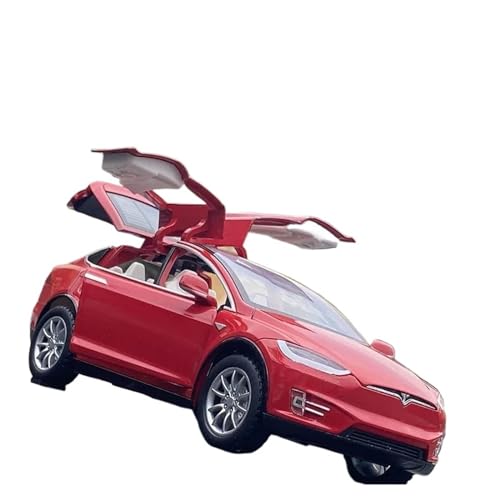 SYYANFEI Casting Car Modell Druckguss 1:24 Für ScaleTesla Modell X Legierung Metall Spielzeug Fahrzeuge Auto Modell Simulation Sammlung Sound Licht Spielzeug Geschenk Spielzeugauto(Blau) von SYYANFEI