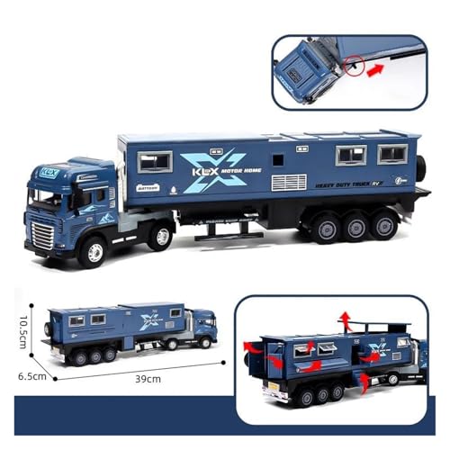 SYYANFEI Casting Car Modell Für Große Reise-RV-Druckgussmodelle Aus Legierung Mit Sound Und Licht Spielzeugauto LKW-Spielzeug Für Spielzimmer Spaß Im Freien Spielzeugauto(Blau) von SYYANFEI