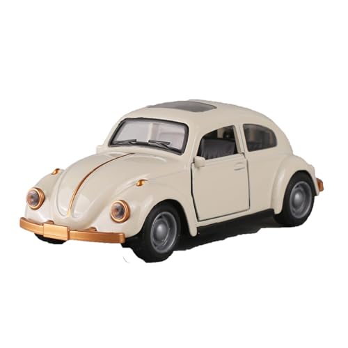 SYYANFEI Casting Car Modell Für Miniaturauto Pullback Diecast Metall Antik Klassisches Modell Dreitürige Sammlung Display Geschenke Spielzeugauto(White) von SYYANFEI