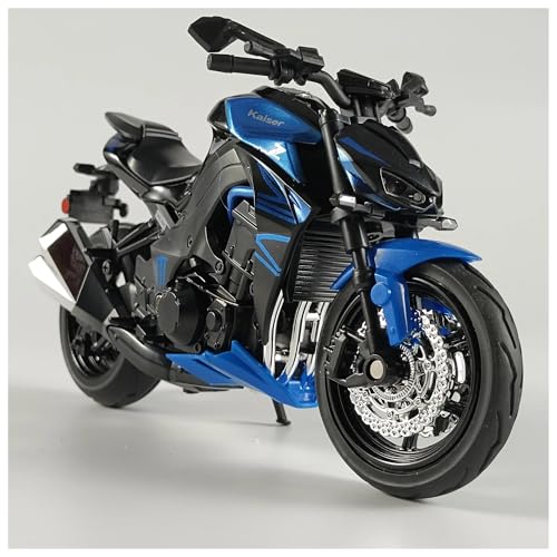 SYYANFEI Mini Alloy Motorrad Model 1:12 Für Kawasaki Z1000 Spielzeug-Motorrad, Miniatur-Druckguss-Metallmodell, Super-Sport-Sound- Und Licht-Kollektion Druckguss-Nachbildung(Blau) von SYYANFEI