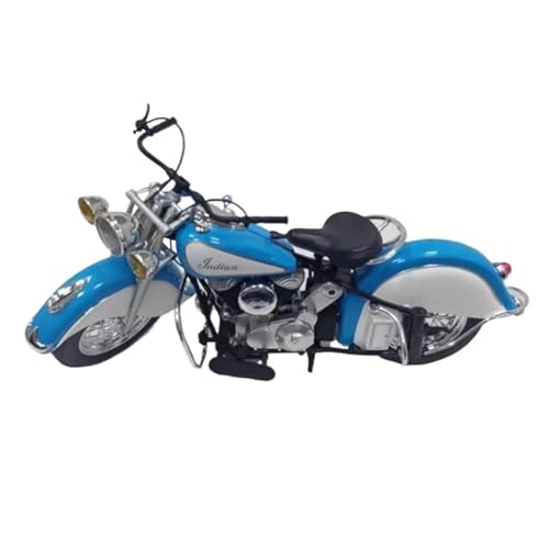 SYYANFEI Mini Alloy Motorrad Model 1:6 Für Vintage Indian Motorcycle Diecast Alloy Modellfahrzeugspielzeug Klassische Sammlung Display Dekoration Spielzeug Geschenke Druckguss-Nachbildung(Blau) von SYYANFEI