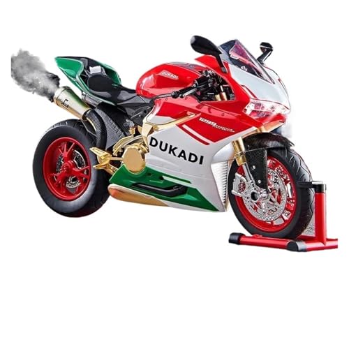 SYYANFEI Mini Alloy Motorrad Model 1:9 for Panigale 1199 with Spray Alloy Die Cast Motorcycle Model Vehicle Collection Sound and Light Race Toys Car Druckguss-Nachbildung von SYYANFEI
