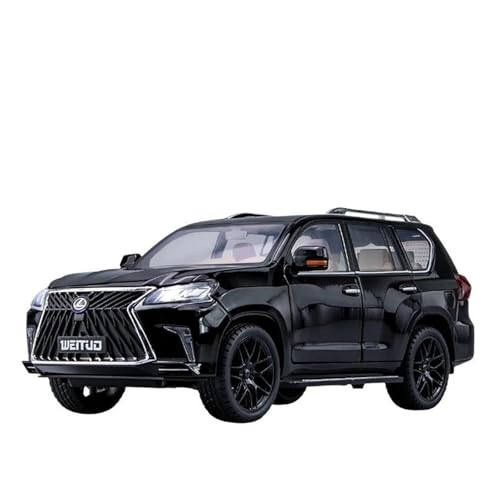 SYYANFEI Miniatur Motorfahrzeug-Modelle 1/18 Für Lexus LX570 SUV Sport Spielzeugauto Metall Miniatur Pull Back Sound Licht Türen Für Öffnen Geschenk Spielzeugauto(Schwarz) von SYYANFEI