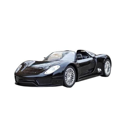 SYYANFEI Miniatur Motorfahrzeug-Modelle 1:18 Für Spyder Roadster 918 Legierung Sportwagen Diecast Metal Track Racing Fahrzeug Modell Simulation Sammlung Spielzeug Spielzeugauto(Schwarz) von SYYANFEI