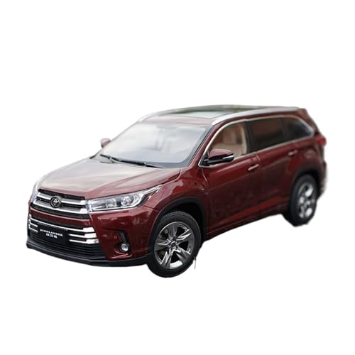 SYYANFEI Miniatur Motorfahrzeug-Modelle 1:18 Für Toyota 2018 Neuer Highlander Highland Sbcale Modellauto Aus Metall Statische Dekoration Weihnachtsgeschenksammlung Spielzeugauto(Rot) von SYYANFEI