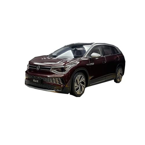 SYYANFEI Miniatur Motorfahrzeug-Modelle 1:18 Für Volkswagen SUV ID6X Metallmodellauto Statisches Ausstellungsstück Weihnachtsgeschenksammlung Spielzeugauto(Rot) von SYYANFEI
