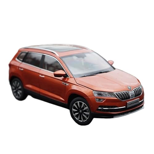 SYYANFEI Miniatur Motorfahrzeug-Modelle 1:18 Für Volkswagen Skoda Karoq KAROQ Metallmodellauto Persönliche Sammlung Geschenkanzeige Statisches Ornament Spielzeugauto(Orange) von SYYANFEI