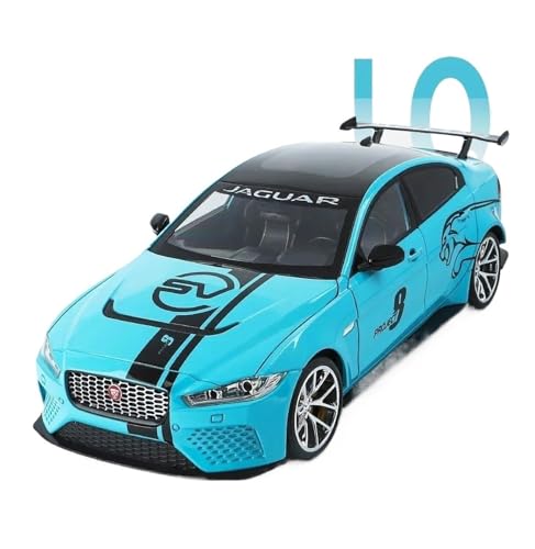 SYYANFEI Miniatur Motorfahrzeug-Modelle 1:18 für Scale Jaguar XE SV Project 8 Alloy Fahrzeuge Diecast Metall SoundLight Toys Sammlerstück Spielzeugauto(Blau) von SYYANFEI