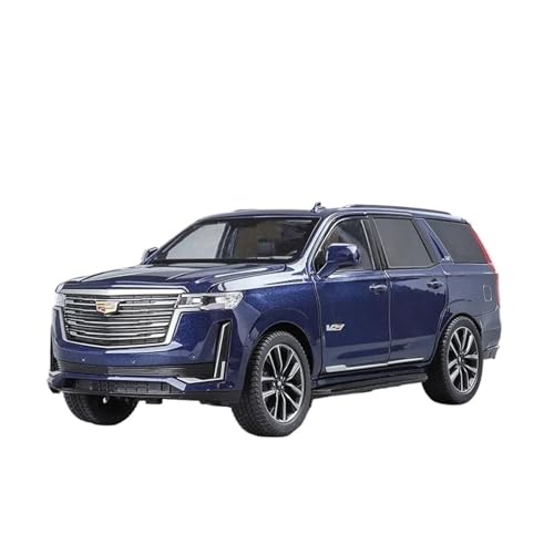 SYYANFEI Miniatur Motorfahrzeug-Modelle 1:24 Für Cadillac Escalade SUVSound Metall Spielzeug Fahrzeuge Licht Computer Desktop Ornamente Junge Geschenk Spielzeugauto(Blau) von SYYANFEI